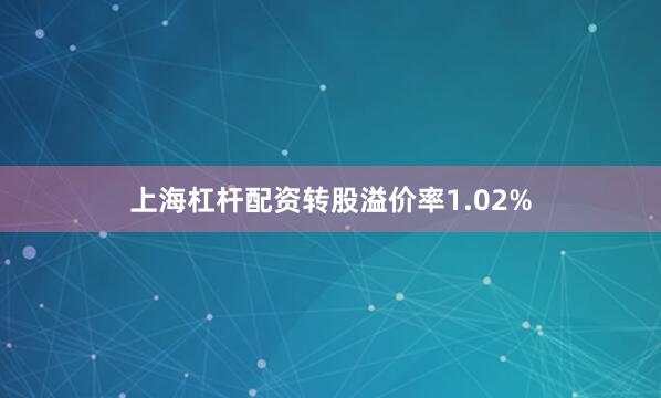 上海杠杆配资转股溢价率1.02%